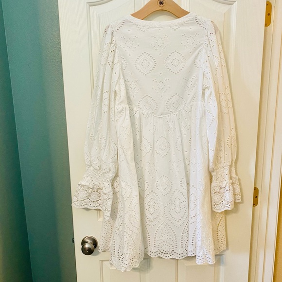 NWOT Spell & the Gypsy Collective White Dylan Smock Dress - Picture 8 of 17